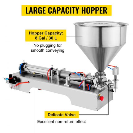 Vevor Pneumatische Vulmachine Semi-automatische Vloeibare Vulmachine Pasta 50-500ml