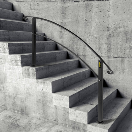 VEVOR Balustrade Trap Smeedijzeren Leuning 4-5 Treden Trap Leuning 62,5 cm Leuning Rail Afstand Tussen Palen 120,5 cm Outdoor Indoor Trapleuning voor