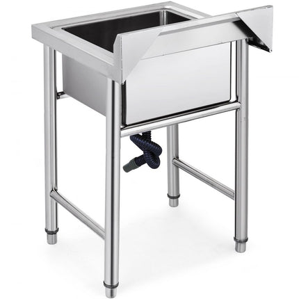 VEVOR Commerciële Gootsteen 92,71x60,96x59,69 cm Commerciële Spoelbak 1 mm Dikte Vrijstaande Gootsteen Gemaakt van Niet-magnetisch Roestvrij Staal met Spatwaterdicht Schot Gebruik in Keuken Bar enz