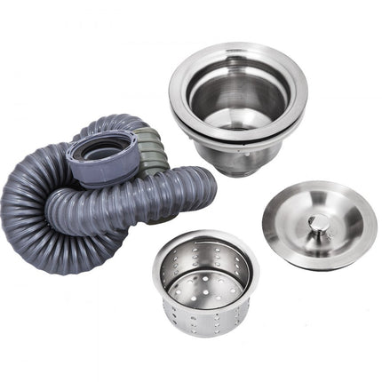 VEVOR Commerciële Gootsteen 92,71x60,96x59,69 cm Commerciële Spoelbak 1 mm Dikte Vrijstaande Gootsteen Gemaakt van Niet-magnetisch Roestvrij Staal met Spatwaterdicht Schot Gebruik in Keuken Bar enz