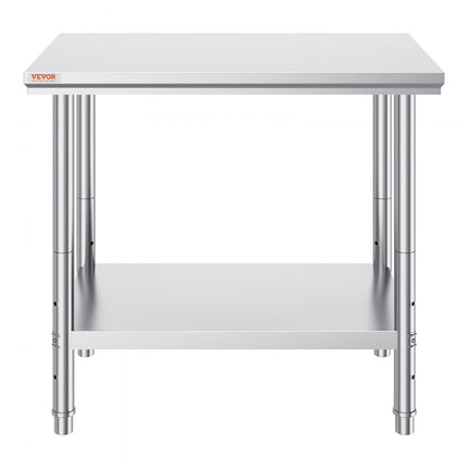 VEVOR Rvs Tafel Keukentafel 24x36 roestvrijstalen keukenwerkvoorbereidingstafel Commerciële Nsf verstelbare poten