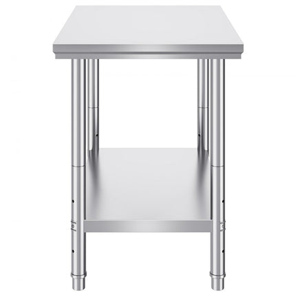 VEVOR Rvs Tafel Keukentafel 24x36 roestvrijstalen keukenwerkvoorbereidingstafel Commerciële Nsf verstelbare poten