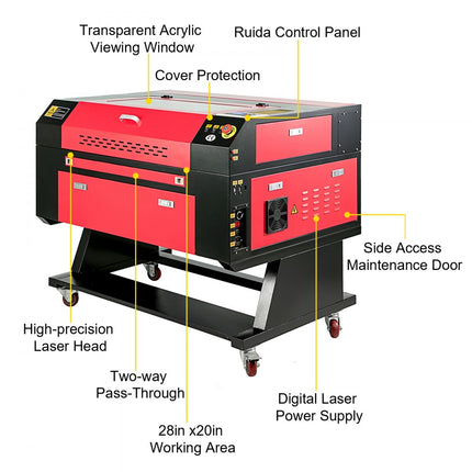 VEVOR 60 W Laser Graveur 500x700mm Laser Cutter Graveermachine CO2 Laser Graveur USB Interface voor DIY Graveren