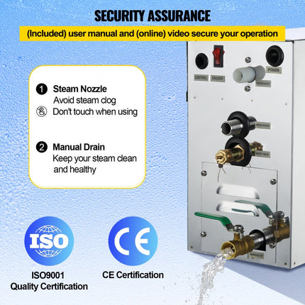 9kw Steam Generator Shower Auto Controller Sauna Bath Home Spa 220v Professional