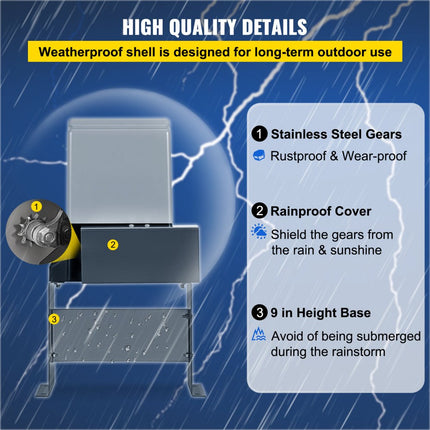 VEVOR schuifpoortopener, 360W poortopener met 2 afstandsbedieningen, bewegingssnelheid 13m/min, basismodel (817kg)