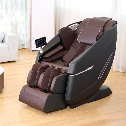 VEVOR massagestoel met flexibele SL-rail, 3D full body shiatsu-massageapparaat, zwaartekrachtvrij, 10 tot 18 automatische modi, verwarming, Bluetooth-luidspreker, luchtkussen en touchscreen 160 kg