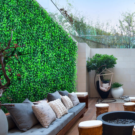 VEVOR Kunstmatige Haag 12 Stuks Buxus Achtergrond 50,8 x 50,8 cm Kunstmatige Buxus Paneel Gemaakt van 100% Milieuvriendelijk Polyethyleen met Stevige Paneelbasis voor Balkon Hotels en andere Feesten