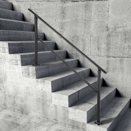 VEVOR Balustrade Trap Buitentrapleuning Geschikt voor 1-4 Stappen Overgangssmeedijzeren Leuning Verstelbare Buitentrapleuning Trapleuning Leuningen