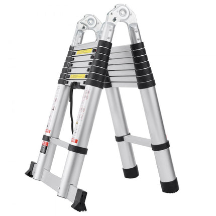 VEVOR telescopische ladder, trap, vouwladder, uitschuifbare ladder, 2,4-5m
