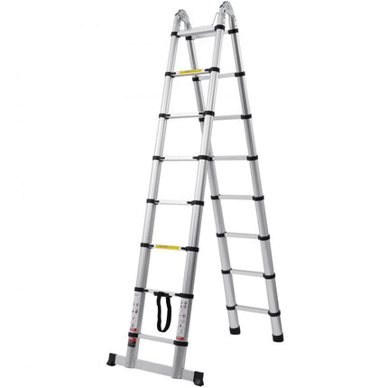 VEVOR telescopische ladder, trap, vouwladder, uitschuifbare ladder, 2,4-5m