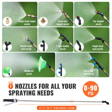 VEVOR Tuinsproeier Sprayer Accu Rugspuit 15L Drukspuit Sproeier Kunstmestspuit