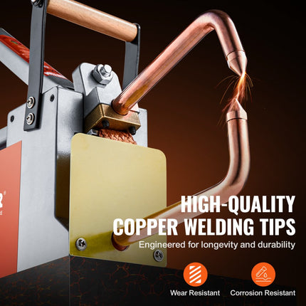 VEVOR draagbare puntlasmachine, 1/8" dikke puntlasmachine met 1,5 kVA invoercapaciteit, lastippistool, puntlasmachine voor metalen platen voor koolstofstaal, roestvrij staal, aluminiumplaat