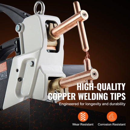 VEVOR draagbare puntlasser, 4/25" puntlasser met 9,2KVA ingangsvermogen, draagbare puntlasser met laspunt voor platen voor koolstofstaal, roestvrij staal, aluminium plaat