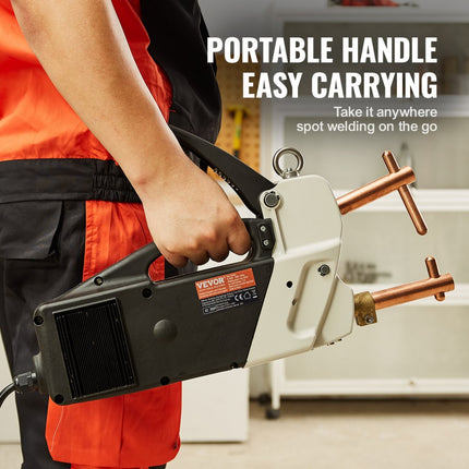 VEVOR draagbare puntlasser, 4/25" puntlasser met 9,2KVA ingangsvermogen, draagbare puntlasser met laspunt voor platen voor koolstofstaal, roestvrij staal, aluminium plaat