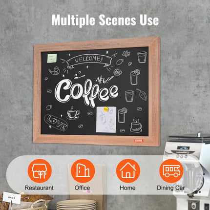 VEVOR magnetisch krijtbord met houten frame 457,2 x 609,6 m magnetisch verzamelbord 381 x 534 mm verticaal van horizontaal hangend incl 2