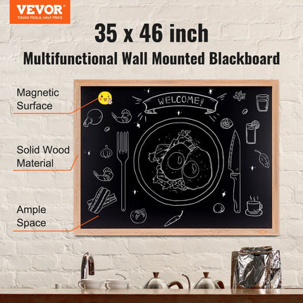 VEVOR lijst krijtbord magnetisch met 1168,4 x 889 mm magnetisch verzamelbord 913 x 1092 mm verticaal verticaal verticaal gemonteerd incl 4