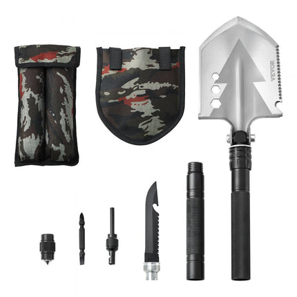 VEVOR Survival Shovel 8 in 1 Campingschop Opvouwbaar Draagbaar Multifunctioneel