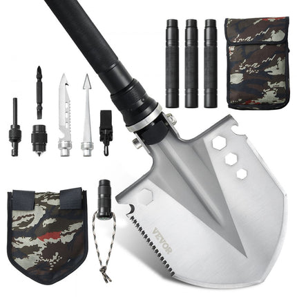 VEVOR Survival Shovel 13 in 1 Campingschop Opvouwbaar Draagbaar Multifunctioneel