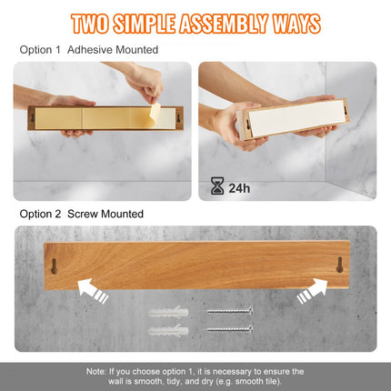 VEVOR 406 mm messenblok, magnetische messenbalk, dubbele rij magneetstaven van acaciahout, messenmagneetrail, meshouder, voor messen, scharen, kinderspeelgoed, sleutels enz.