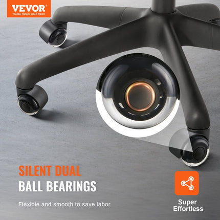 VEVOR bureaustoelwielen (set van 5) φ50,8MM vervangende harde vloerwielen gemaakt van polyurethaan bureaustoelwielen 200kg draagvermogen draaistoelwielen ideaal voor bureaustoelen gamestoelen draaistoelen