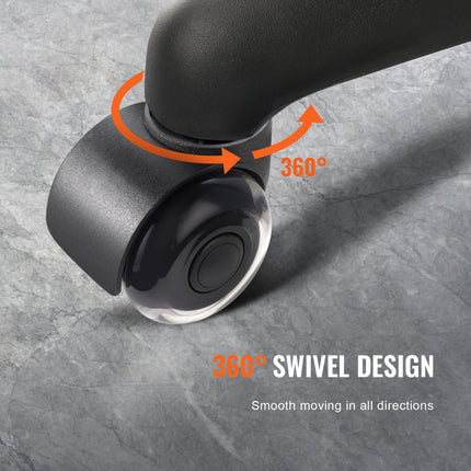 VEVOR bureaustoelwielen (set van 5) φ50,8MM vervangende harde vloerwielen gemaakt van polyurethaan bureaustoelwielen 200kg draagvermogen draaistoelwielen ideaal voor bureaustoelen gamestoelen draaistoelen