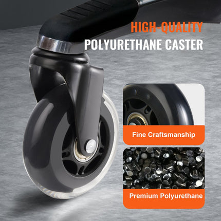 VEVOR bureaustoelwielen (set van 5) φ76,2MM vervangende harde vloerwielen gemaakt van polyurethaan bureaustoelwielen 59kg draagvermogen draaistoelwielen ideaal voor bureaustoelen gamestoelen draaistoelen