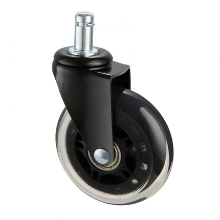 VEVOR bureaustoelwielen (set van 5) φ76,2MM vervangende harde vloerwielen gemaakt van polyurethaan bureaustoelwielen 59kg draagvermogen draaistoelwielen ideaal voor bureaustoelen gamestoelen draaistoelen