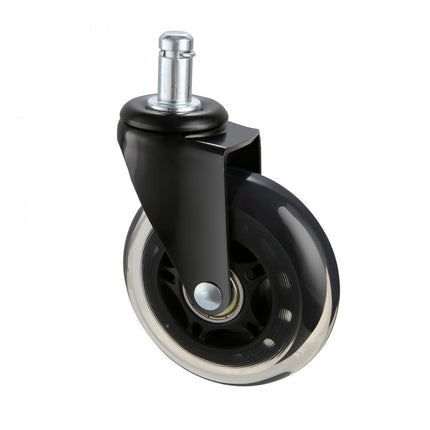 VEVOR bureaustoelwielen (set van 5) φ76,2MM vervangende harde vloerwielen gemaakt van polyurethaan bureaustoelwielen 59kg draagvermogen draaistoelwielen ideaal voor bureaustoelen gamestoelen draaistoelen