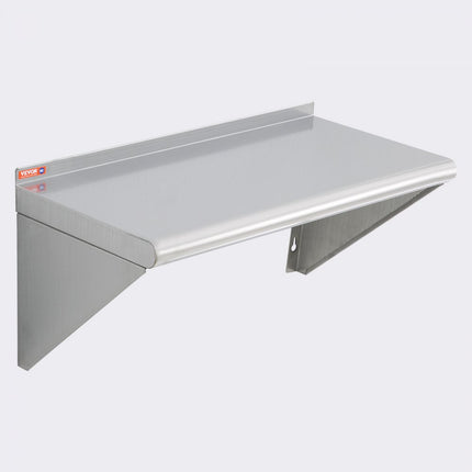 VEVOR kruidenrek wandrek 610 x 305 x 63 mm, hangend keukenrek met frame, zwevend rek roestvrij staal 104 kg belastbaar, plank wandrek kruidenrek voor keukens, restaurants, hotels, enz.