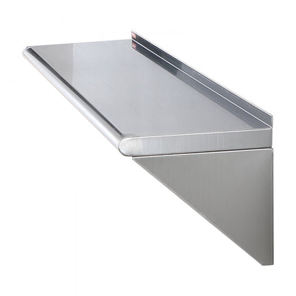 VEVOR kruidenrek wandrek 1219 x 305 x 63 mm, hangend keukenrek met frame, zwevend rek roestvrij staal 127 kg belastbaar, plank wandrek kruidenrek voor keukens, restaurants, hotels, enz.