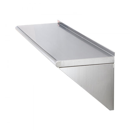 VEVOR kruidenrek wandrek 1219 x 457 x 63 mm, hangend keukenrek met frame, zwevend rek roestvrij staal 180 kg belastbaar, plank wandrek kruidenrek voor keukens, restaurants, hotels, enz.