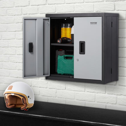 VEVOR werkplaatskast 660 x 305 x 660 mm wandkast 108,8 kg totaal draagvermogen gereedschapskast koudgewalst SPCC staalconstructie metalen kast wandmontage incl. 4 magnetische zuigdeuren