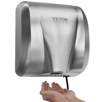 VEVOR handdroger 1300W elektrische handdroger 7-10s droogtijd Commerciële muurhanddroger Handföhn met HEPA-filter 99,97% filtratie-efficiëntie Luchthanddroger Keuken Badkamer Toilet