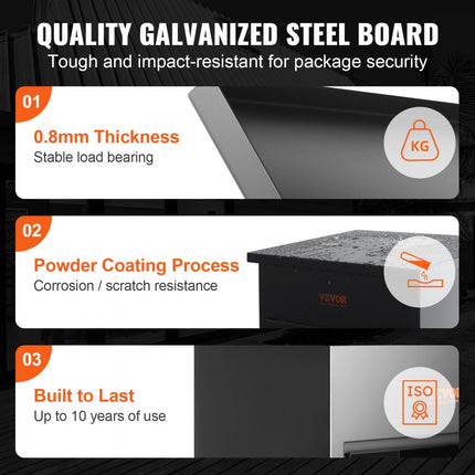 VEVOR pakketbrievenbus Pakketbox 44x35x58,3 cm pakketdoos stalen palletbox 15-20 kg brievenbus Postbox brievenbus met wachtwoordslot binnenscharnier