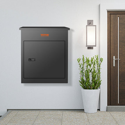 VEVOR pakketbrievenbus Pakketbox 44x35x58,3 cm pakketdoos stalen palletbox 15-20 kg brievenbus Postbox brievenbus met wachtwoordslot binnenscharnier