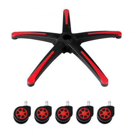 VEVOR Basistourniquet Chroom Φ710mm Bureaustoelbasis 1134kg Zwart/Rood