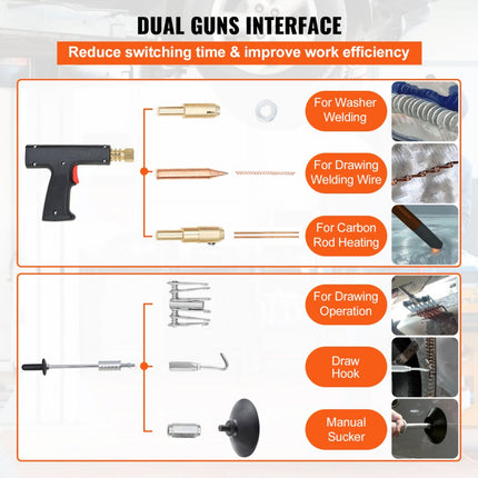 VEVOR Spotter Deuktrekker Auto 3500A 90E Dent Puller 3KW Deukreparatiegereedschap Auto Geschikt voor Plaatwerk Meson Straight Pull Puntlassen