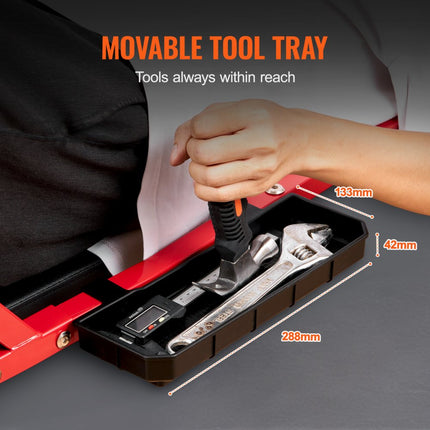 VEVOR montage rolplank werkplaats ligstoel montage ligstoel werkplaatskruk 1118mm 136kg