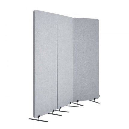 VEVOR scheidingsscherm 184cm 3 panelen kantoor privacyscherm lichtgrijs