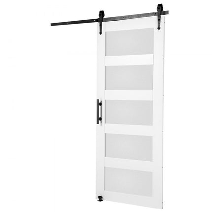 VEVOR Staldeurbeslagset 813x2134mm Houten Glazen Schuifdeur