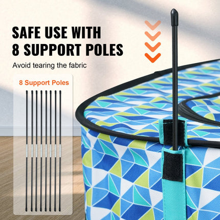 VEVOR puppybox opvouwbaar 812 x 609 x 558 mm puppyren dierenbox 13 x 5 cm opvouwbare voerbak hondenbox 600D Oxford stof hondenbox buitenren voor kleine middelgrote huisdieren