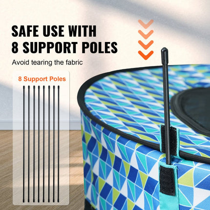 VEVOR puppybox opvouwbaar 1117 x 1117 x 609 mm puppyren dierenbox 13 x 5 cm opvouwbare voerbak hondenbox 600D Oxford stof hondenbox buitenren voor kleine middelgrote huisdieren