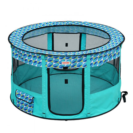 VEVOR puppybox opvouwbaar 1117 x 1117 x 609 mm puppyren dierenbox 13 x 5 cm opvouwbare voerbak hondenbox 600D Oxford stof hondenbox buitenren voor kleine middelgrote huisdieren