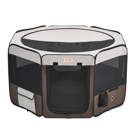 VEVOR puppyren van 600D Oxford-stof Puppyren 1168 x 1168 x 584 mm Dierenbox met 8 gaaspanelen Box Opvouwbare buitenren Ideaal voor honden Konijnen Katten enz.