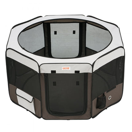 VEVOR puppyren van 600D Oxford-stof Puppyren 1168 x 1168 x 584 mm Dierenbox met 8 gaaspanelen Box Opvouwbare buitenren Ideaal voor honden Konijnen Katten enz.