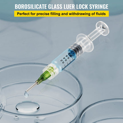 VEVOR Spuit Injectiespuiten BorosilicaatglasLuer lock 1 mL 100 ST Latexvrije