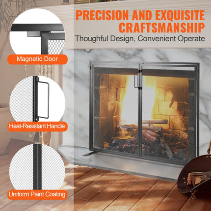 VEVOR vonkenbeschermingsrooster ijzeren haardbescherming 990 mm haardrooster ovenrooster vintage ovenbeschermingsrooster 0-40 °C haardbeschermingsrooster haardbeschermingsrooster ovenschermrooster tegen rondvliegende vonken