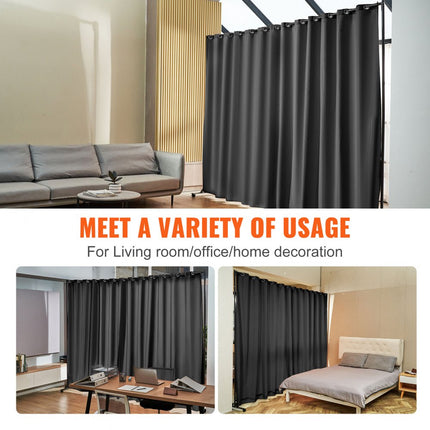 VEVOR Room Divider Portable Panel Room Divider met Wielen 118.5"x94.7" Grijs