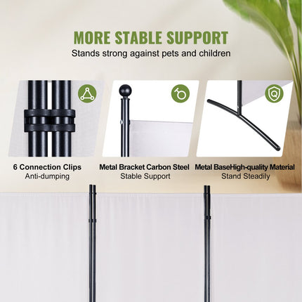 VEVOR kamerscherm 3 panelen opvouwbaar privacyscherm 89"x20.3"x72.8" wit