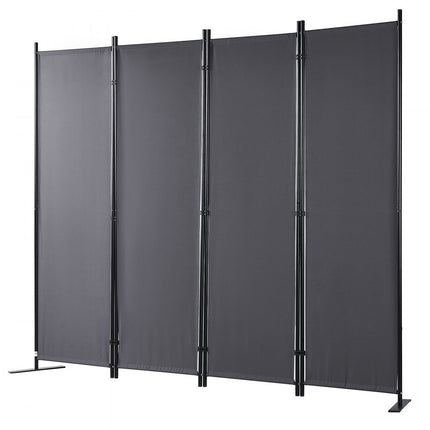 VEVOR kamerscherm 4 panelen opvouwbaar privacyscherm 99" x 12" x 63" donkergrijs